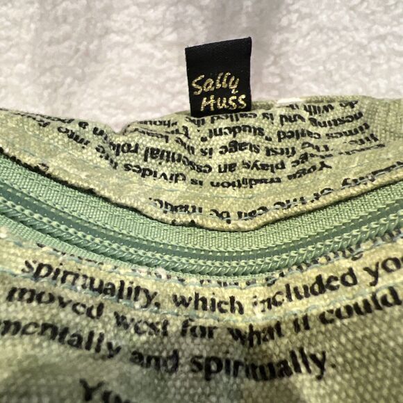 Sally Huss Yoga Poses Beach Duffle Tote Bag Large w Pocket & Inspiration Writing - Picture 8 of 16